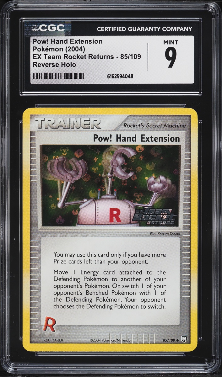 2004 Pokemon EX Team Rocket Returns Reverse Holo Pow! Hand Extension #85 CGC 9 MINT