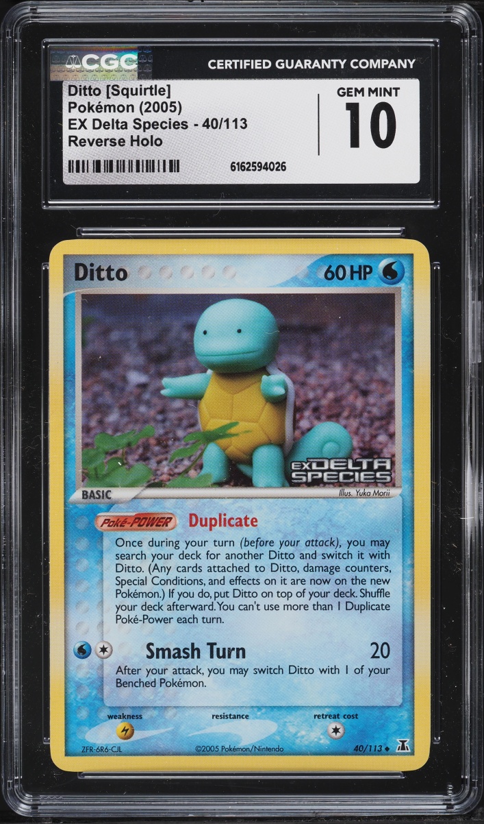 2005 Pokemon EX Delta Species Reverse Holo Ditto Squirtle #40 CGC 10 GEM MINT
