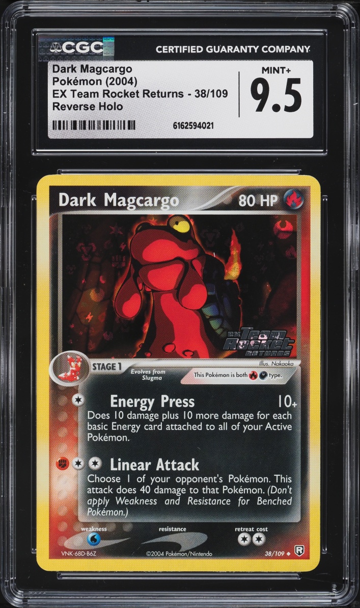 2004 Pokemon EX Team Rocket Returns Reverse Holo Dark Magcargo #38 CGC 9.5 MINT+
