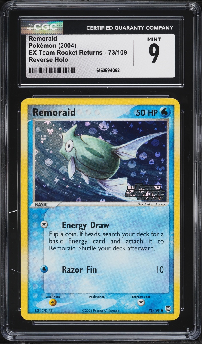 2004 Pokemon EX Team Rocket Returns Reverse Holo Remoraid #73 CGC 9 MINT