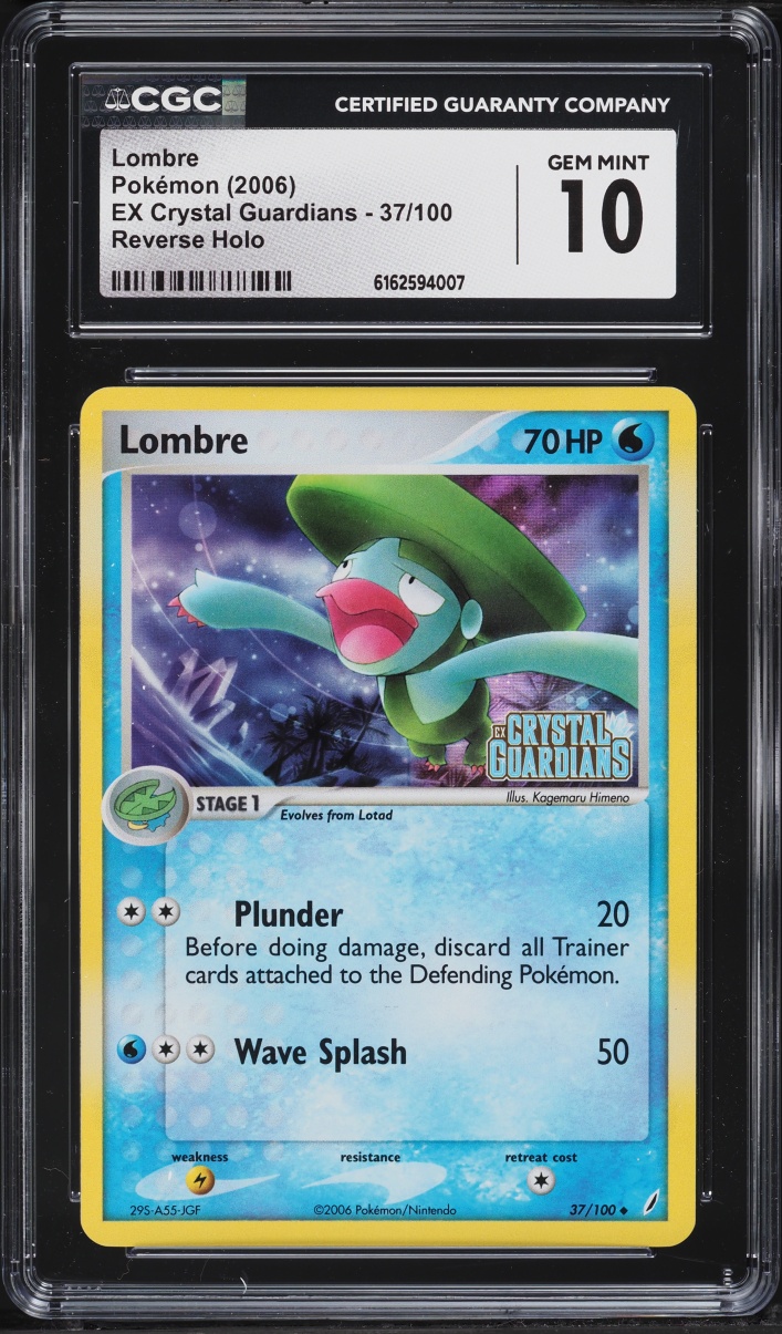 2006 Pokemon EX Crystal Guardians Reverse Holo Lombre #37 CGC 10 GEM MINT