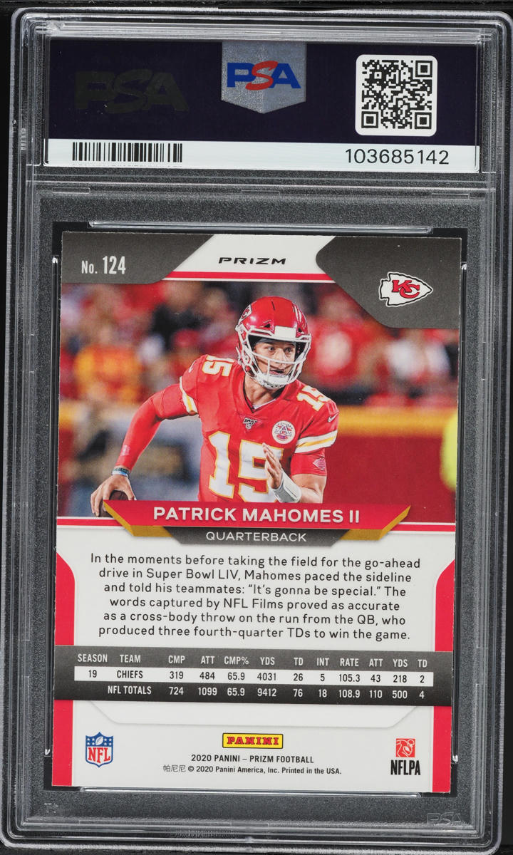 2020 Panini Prizm Disco Patrick Mahomes II #124 PSA 10 GEM MINT