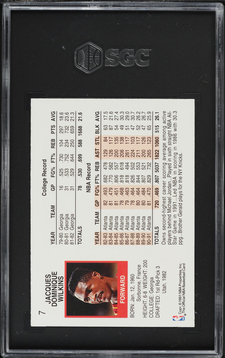1991 Hoops Dominique Wilkins #7 SGC 9 MINT