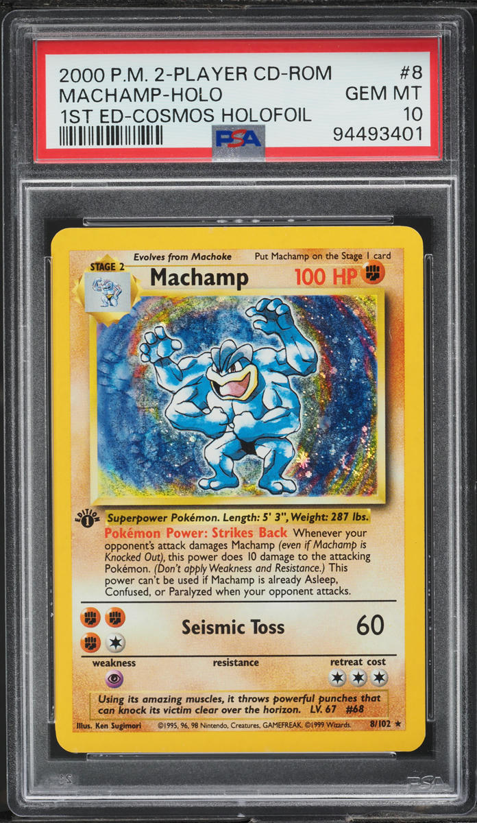 2000 Pokemon 2-Player CD-Rom Starter Set 1st Ed Cosmos Holo Machamp #8 PSA 10