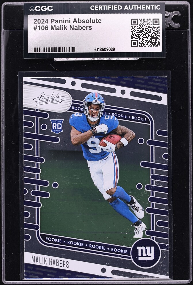2024 Absolute Football Malik Nabers ROOKIE #106 CGC AUTH