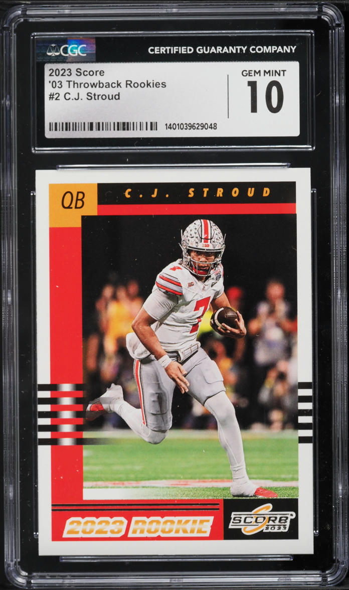 2023 Score '03 Throwback C.J. Stroud ROOKIE #2 CGC 10 GEM MINT