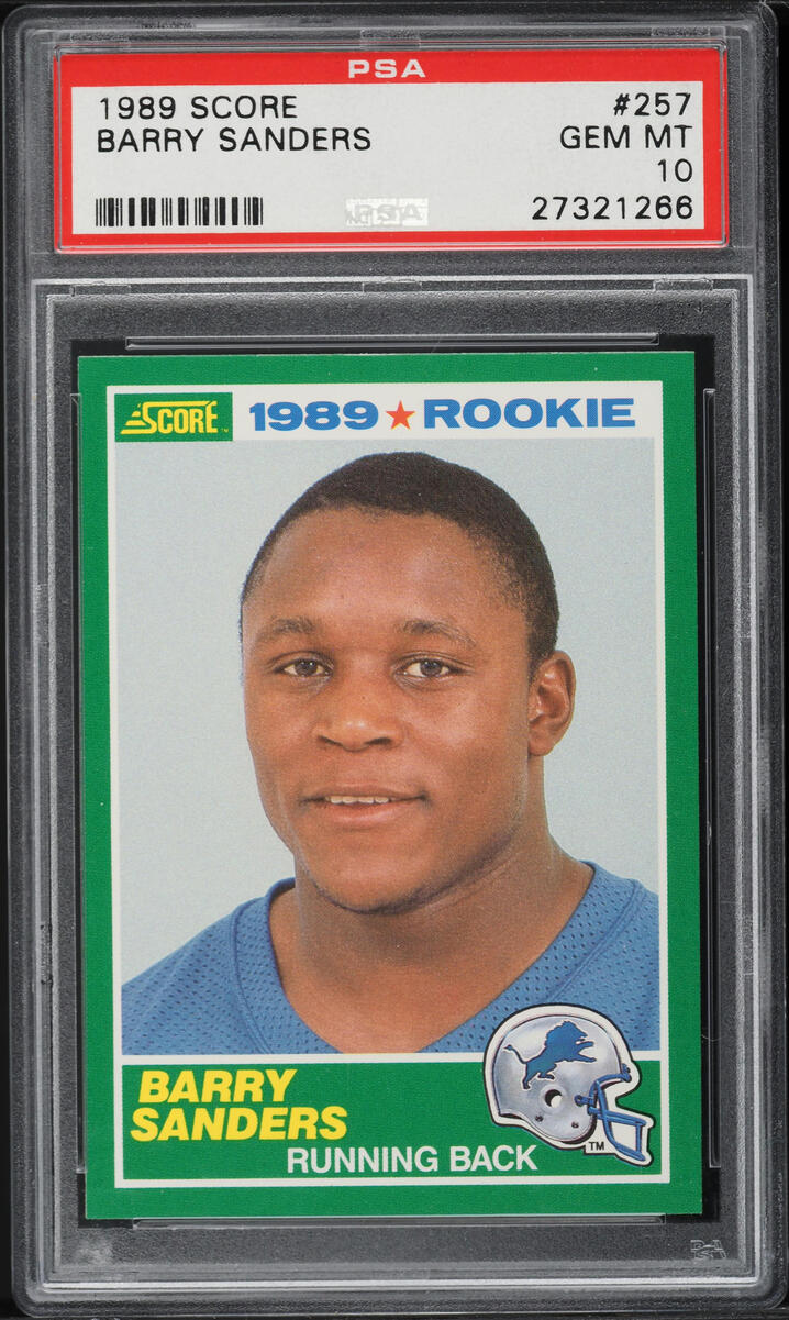 1989 Score Football Barry Sanders ROOKIE #257 PSA 10 GEM MINT