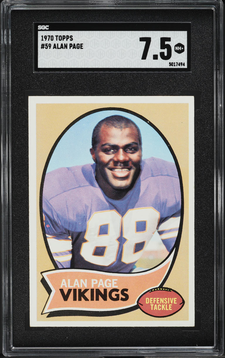 1970 Topps Football Alan Page ROOKIE #59 SGC 7.5 NRMT+
