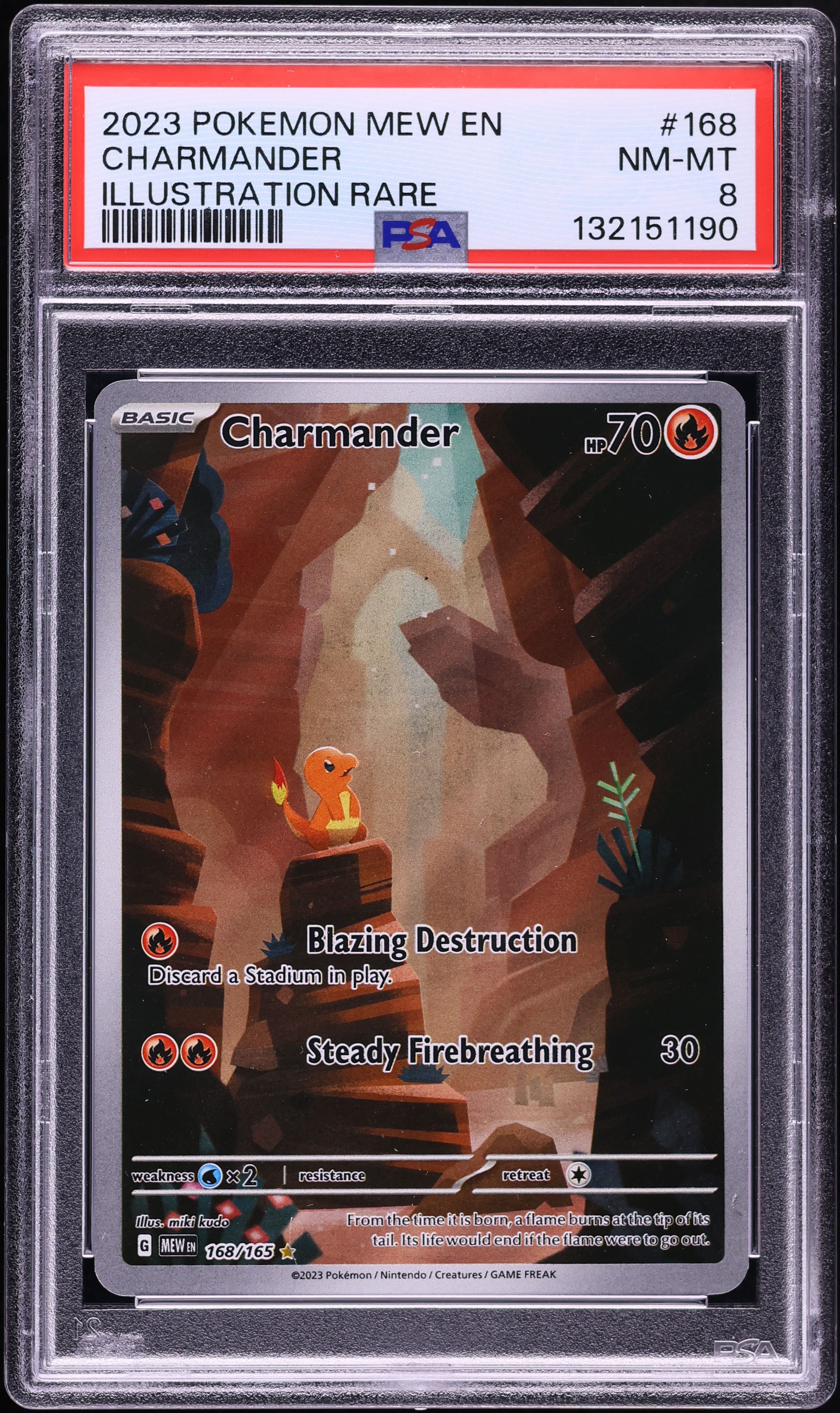 2023 Pokemon Scarlet & Violet 151 IR Charmander #168 PSA 8 NM-MT