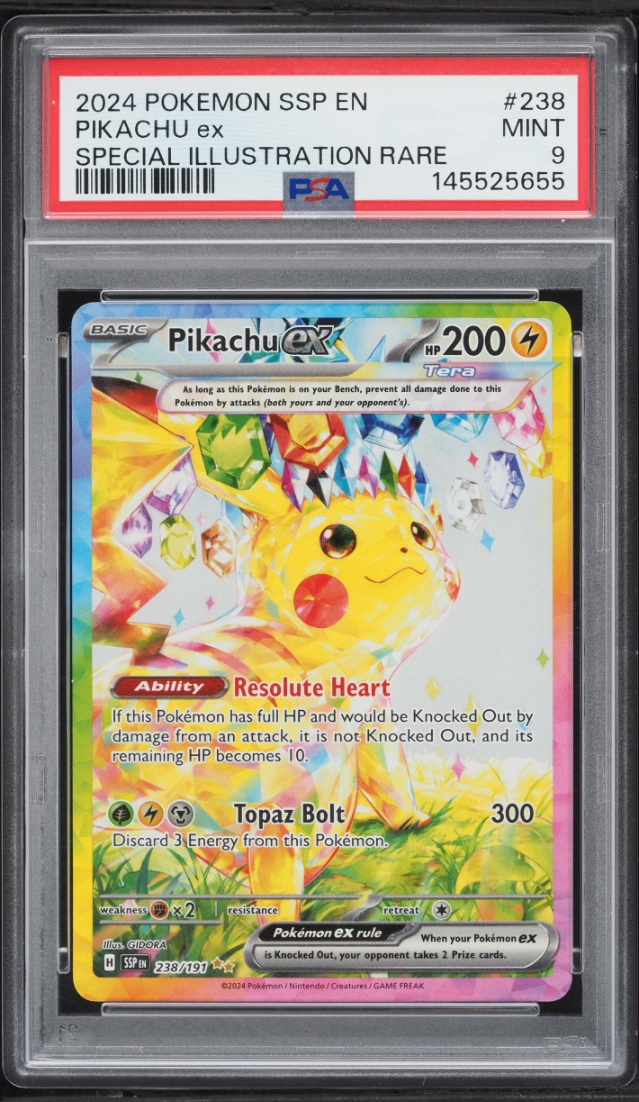 2024 Pokemon Scarlet & Violet Surging Sparks SIR Pikachu ex #238 PSA 9 MINT