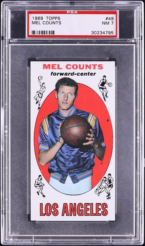 1969 Topps Basketball Mel Counts ROOKIE #49 PSA 7 NRMT