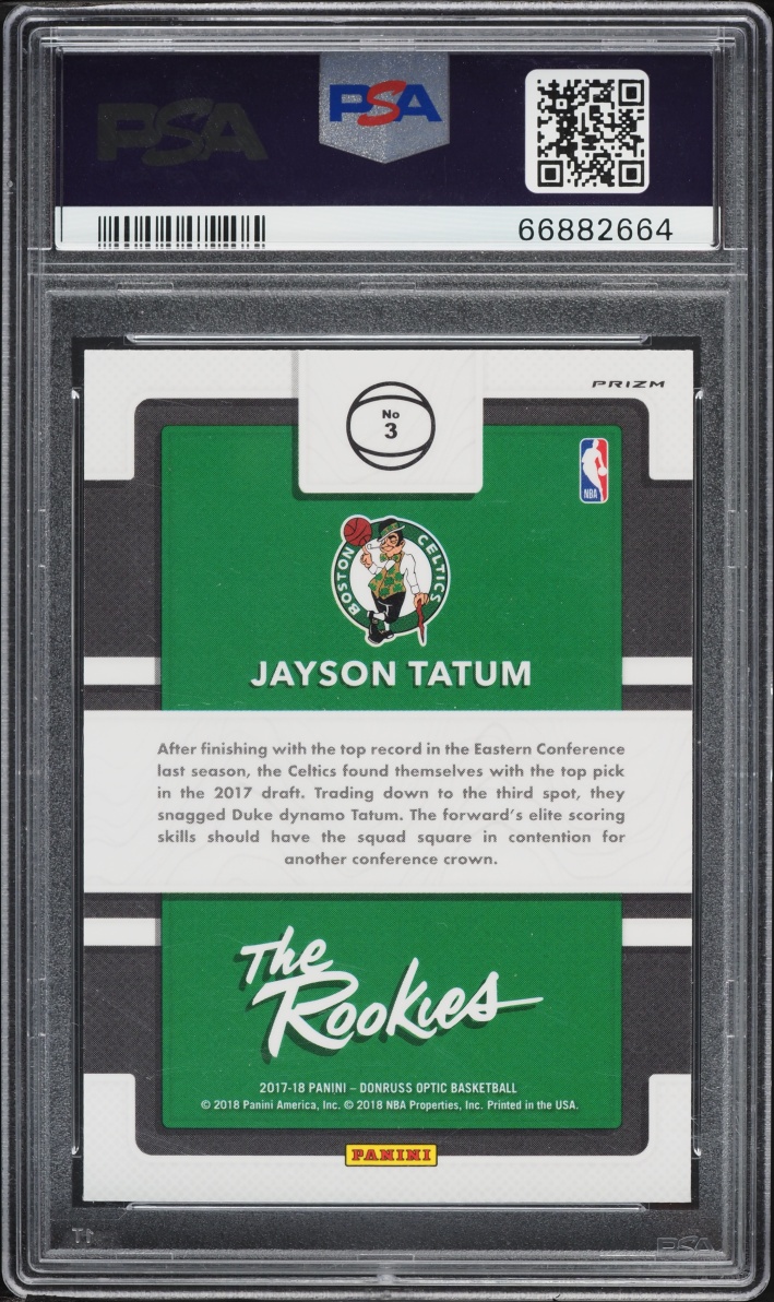 2017 Donruss Optic The Rookies Holo Jayson Tatum ROOKIE #3 PSA 10 GEM MINT