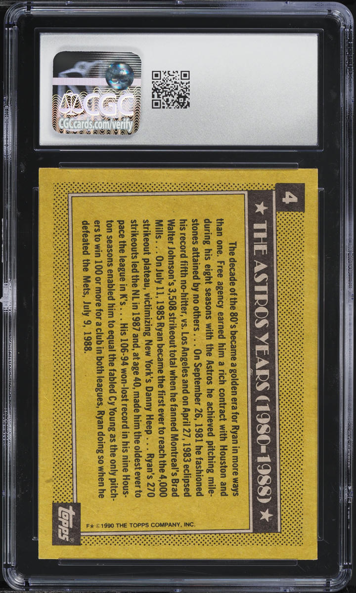 1990 Topps Nolan Ryan #4 CGC 8 NM-MT