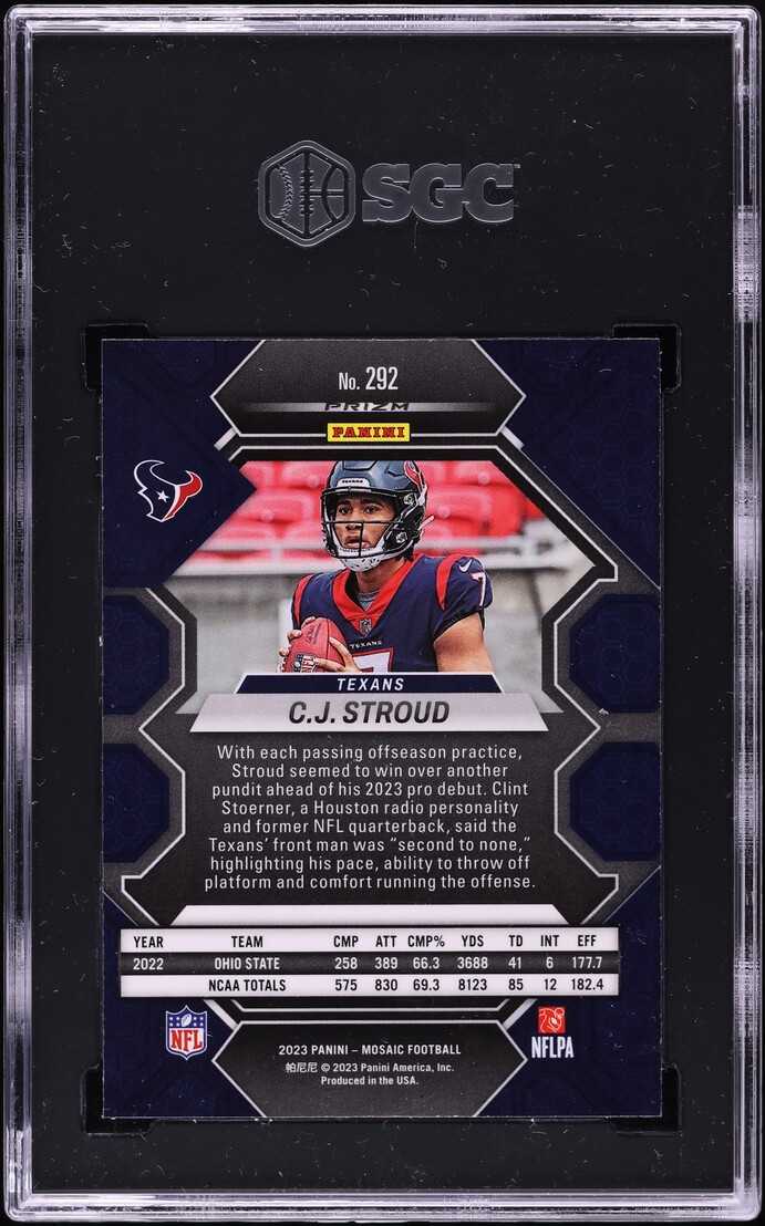 2023 Panini Mosaic Mosaic Prizm C.J. Stroud ROOKIE #292 SGC 8.5 NM-MT+