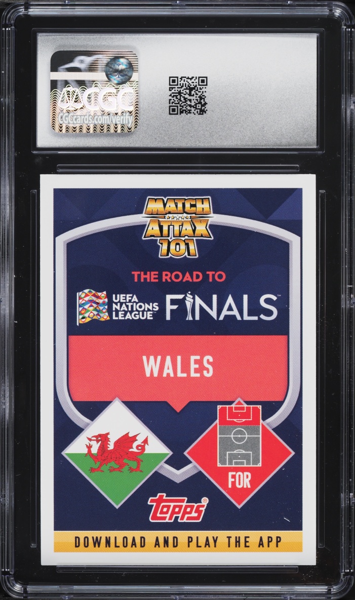 2022 Topps Match Attax Nations League Countdown Gareth Bale #CD67 CGC 10 GEM MINT