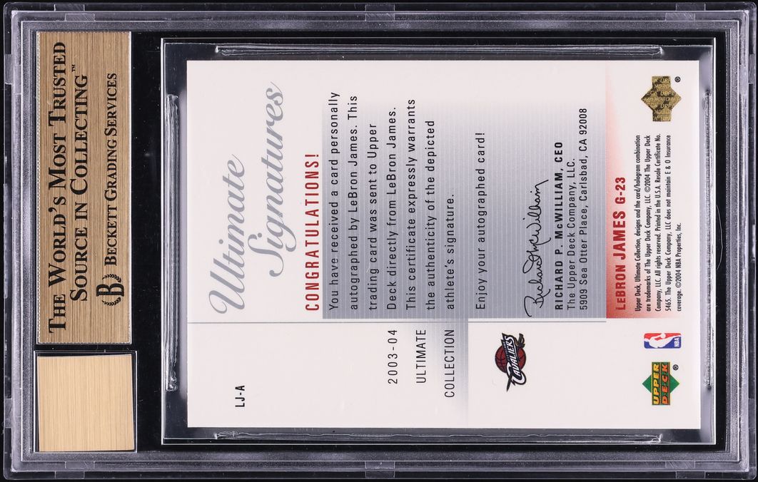 2003 Ultimate Collection LeBron James ROOKIE AUTO #LJ-A BGS 9.5 GEM MINT