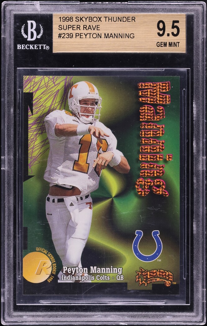 1998 Skybox Thunder Super Rave Peyton Manning ROOKIE /25 #239 BGS 9.5 GEM MINT