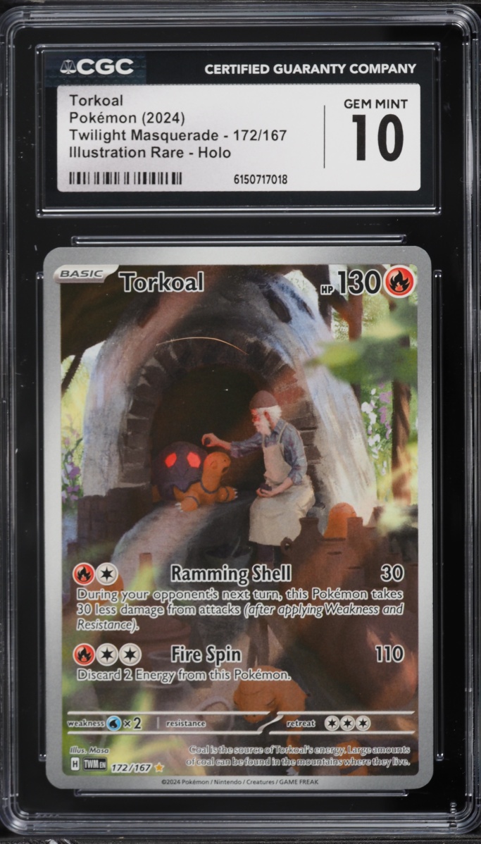2024 Pokemon Scarlet & Violet Twilight Masquerade IR Torkoal #172 CGC 10 GEM MINT