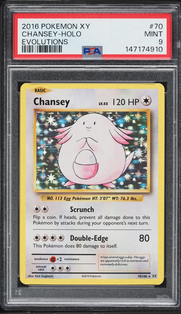 2016 Pokemon XY Evolutions Holo Chansey #70 PSA 9 MINT