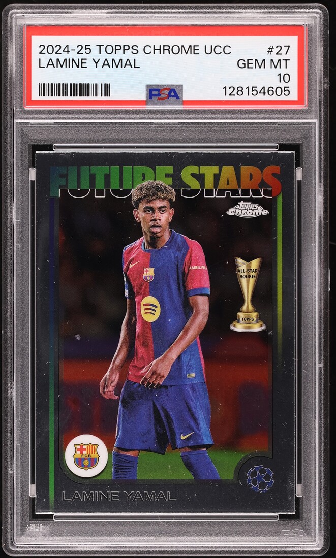 2024 Topps Chrome UEFA Club Competitions Lamine Yamal #27 PSA 10 GEM MINT