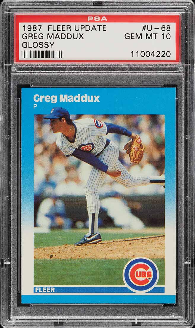 1987 Fleer Update Glossy Greg Maddux ROOKIE #U-68 PSA 10 GEM MINT