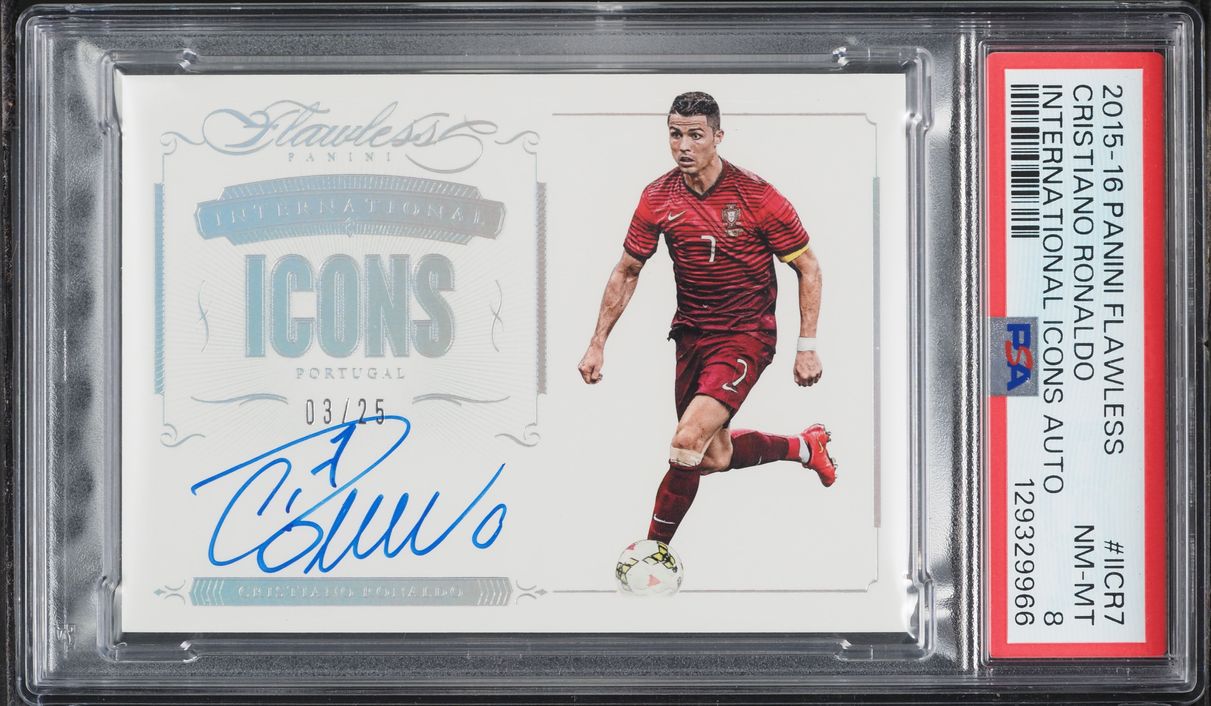2015 Panini Flawless International Icons Cristiano Ronaldo AUTO /25 #IICR7 PSA 8 NM-MT