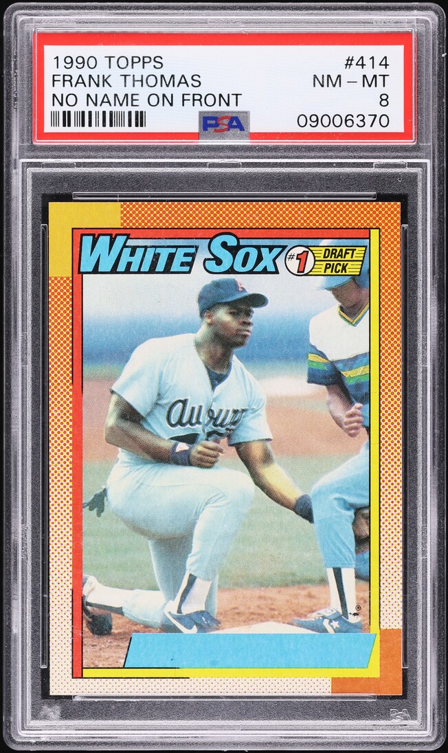 1990 Topps Frank Thomas ROOKIE, NO NAME ON FRONT #414 PSA 8 NM-MT