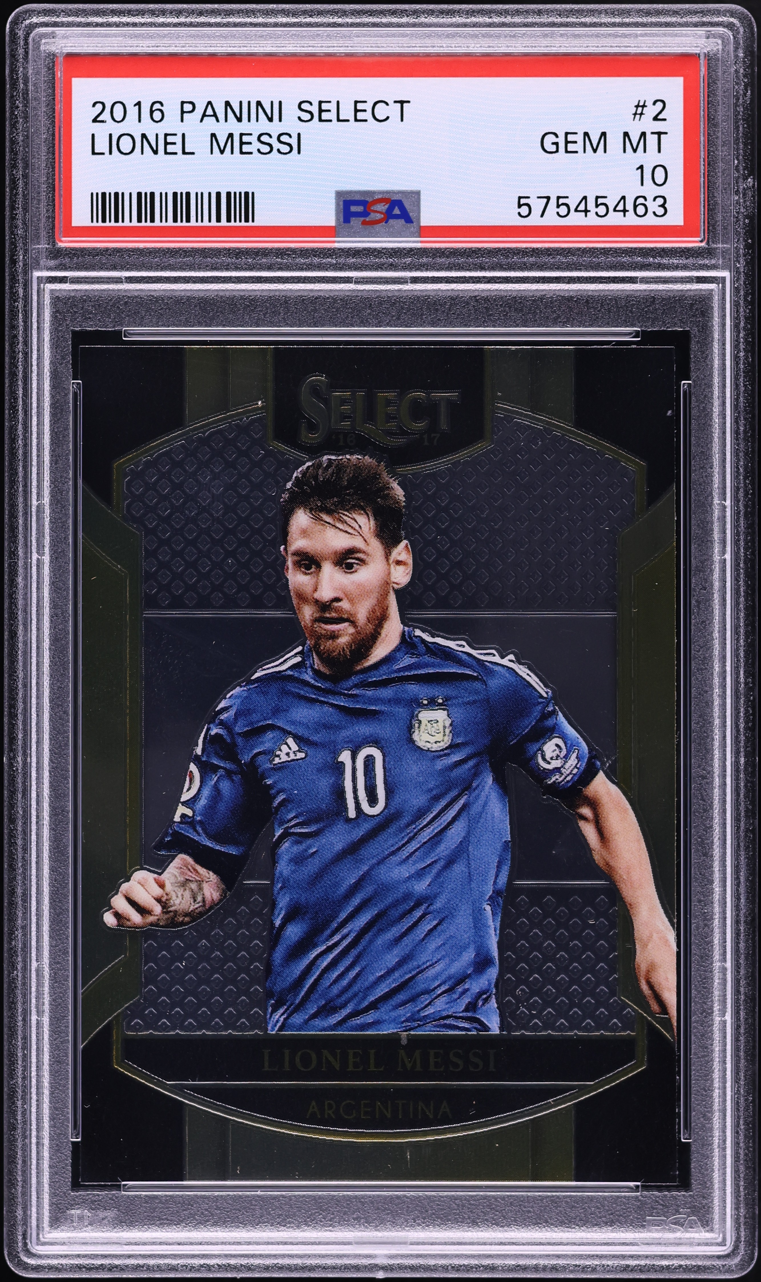 2016 Select Soccer Lionel Messi #2 PSA 10 GEM MINT on Fanatics Collect