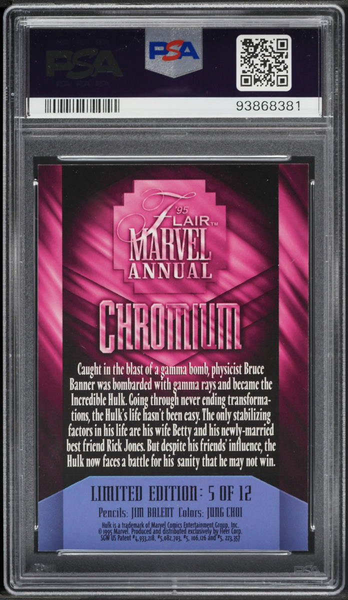 1995 Flair '95 Marvel Annual Chromium Hulk #5 PSA 9 MINT