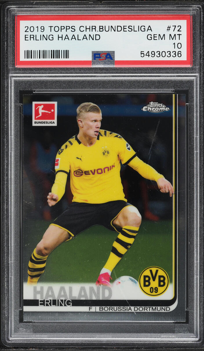 2019 Topps Chrome Bundesliga Erling Haaland ROOKIE #72 PSA 10 GEM MINT