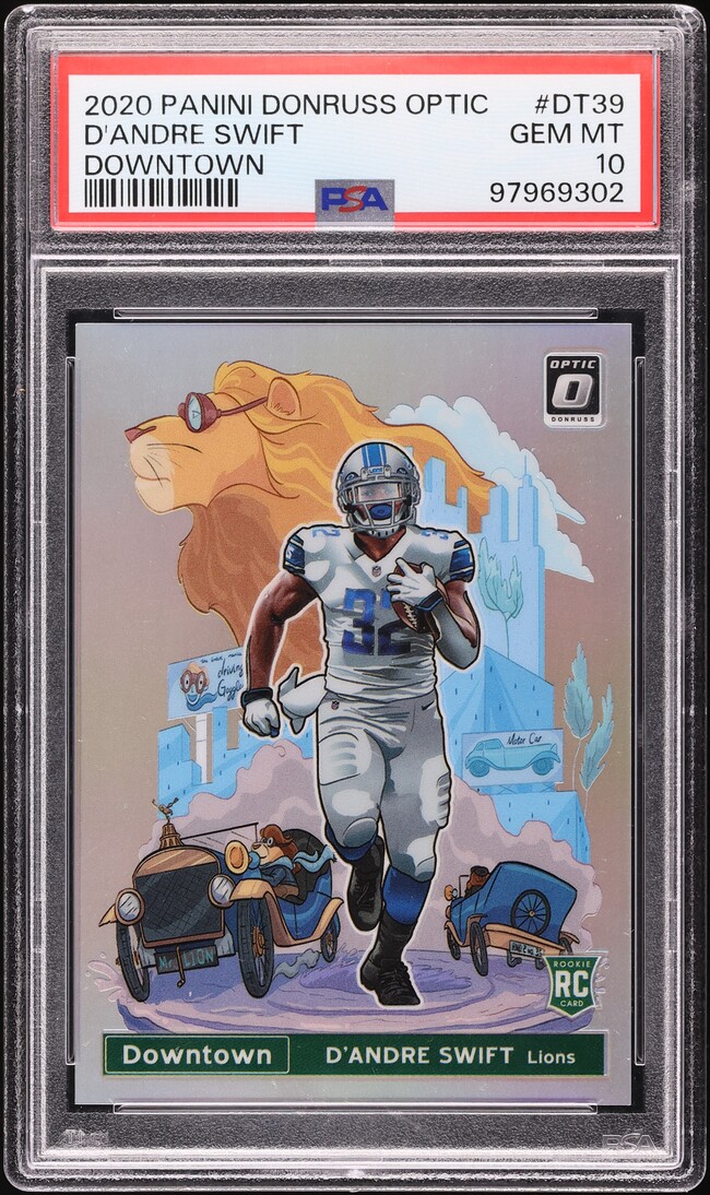 2020 Donruss Optic Downtown Prizm D'Andre Swift ROOKIE #DT-39 PSA 10 GEM MINT