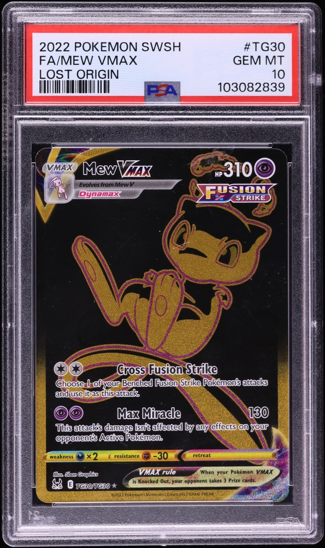 2022 Pokemon Sword & Shield Lost Origin Full Art Mew VMAX #TG30 PSA 10 GEM MINT