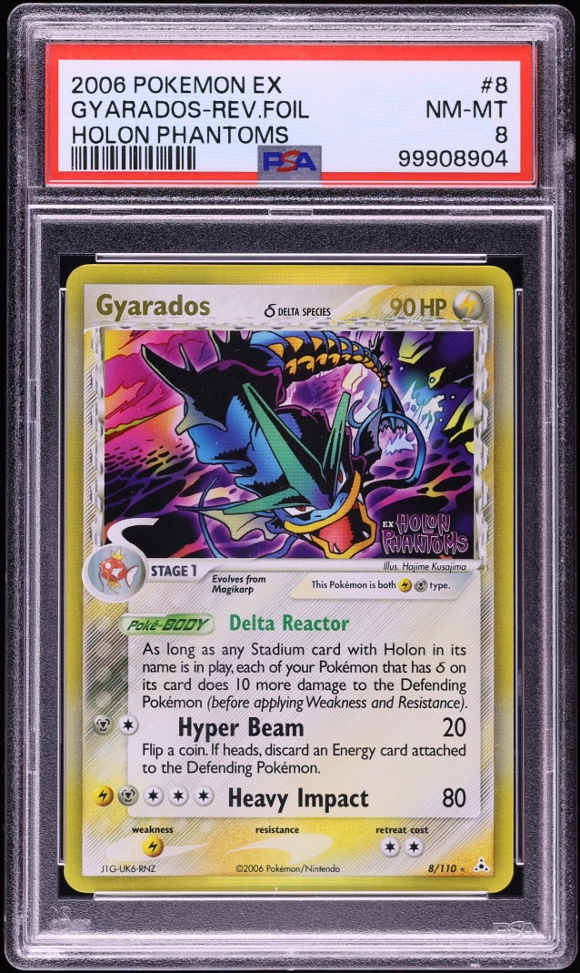 2006 Pokemon EX Holon Phantoms Reverse Holo Gyarados #8 PSA 8 NM-MT