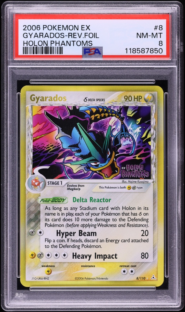 2006 Pokemon EX Holon Phantoms Reverse Holo Gyarados #8 PSA 8 NM-MT