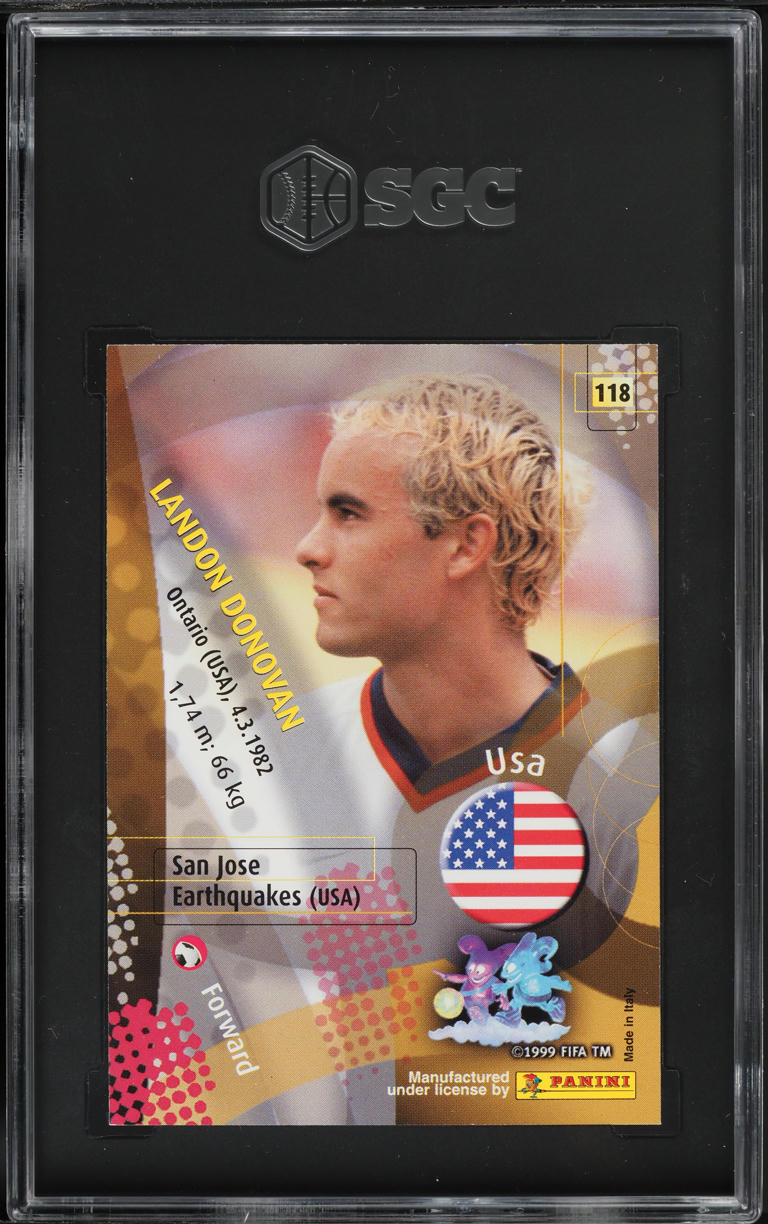 2002 Panini World Cup Landon Donovan ROOKIE #118 SGC 8.5 NM-MT+