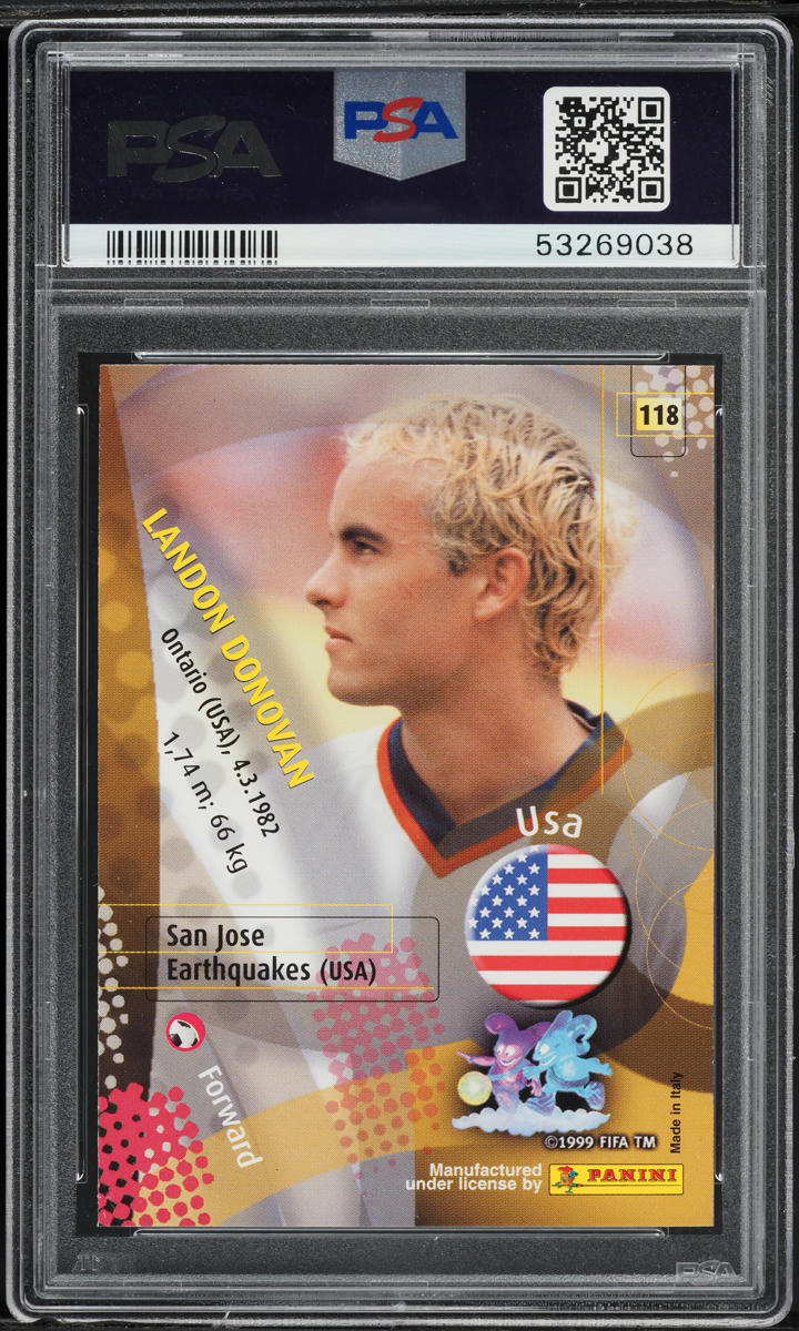 2002 Panini World Cup Korea Japan Landon Donovan ROOKIE #118 PSA 9 MINT