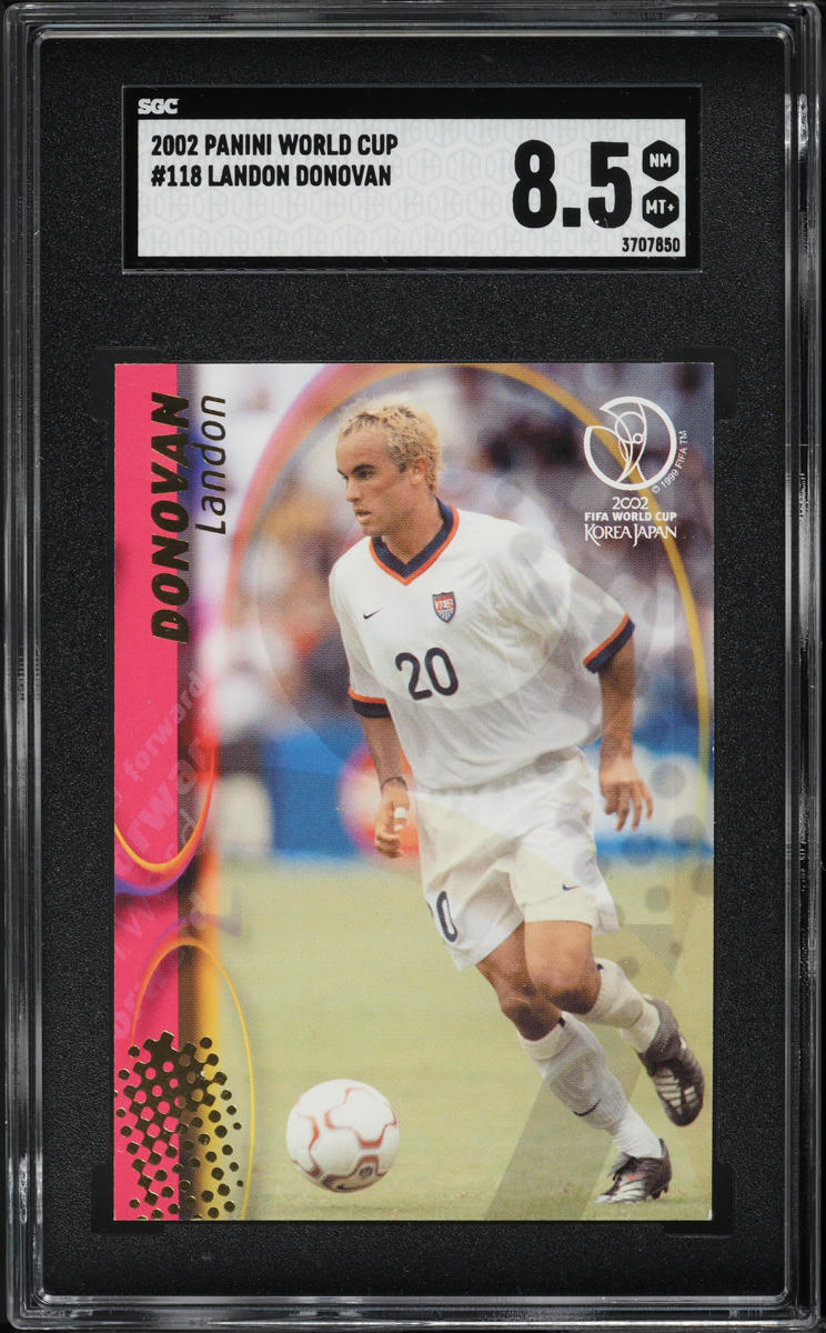 2002 Panini World Cup Landon Donovan ROOKIE #118 SGC 8.5 NM-MT+