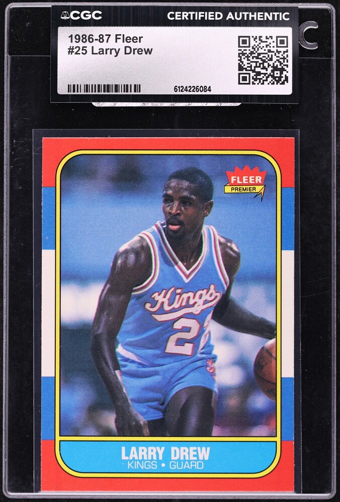 1986 Fleer Basketball Larry Drew #25 CGC AUTH