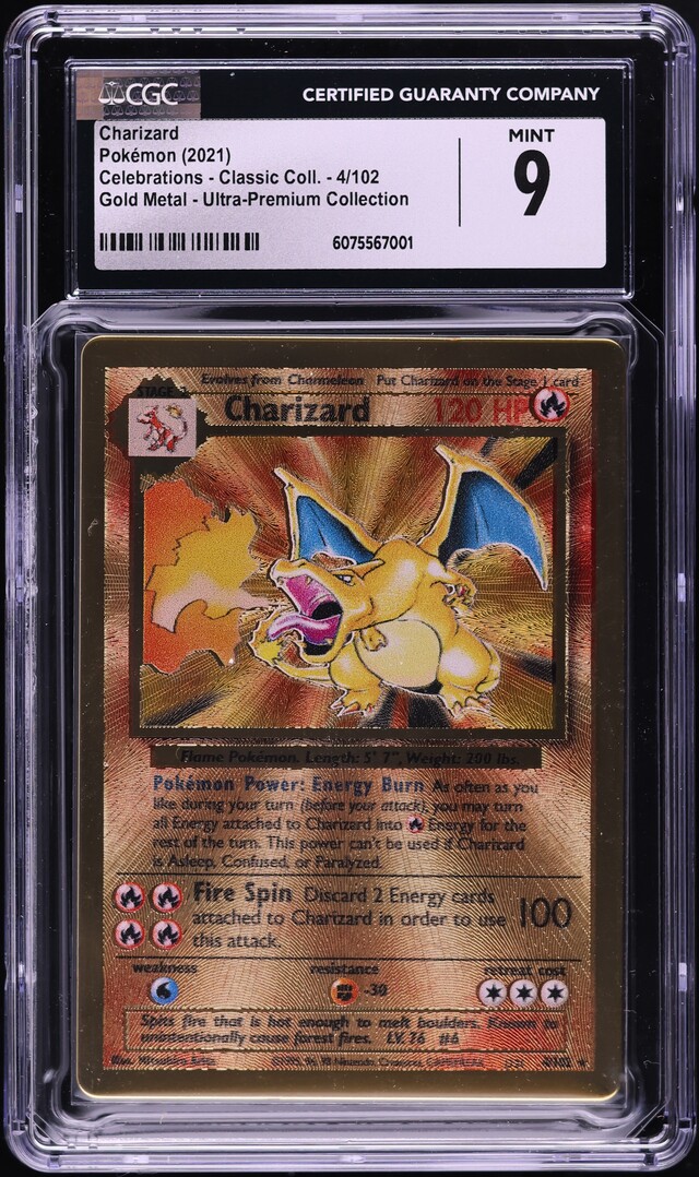 2021 Pokemon Celebrations Classic Collection Metal Charizard #4 CGC 9 MINT