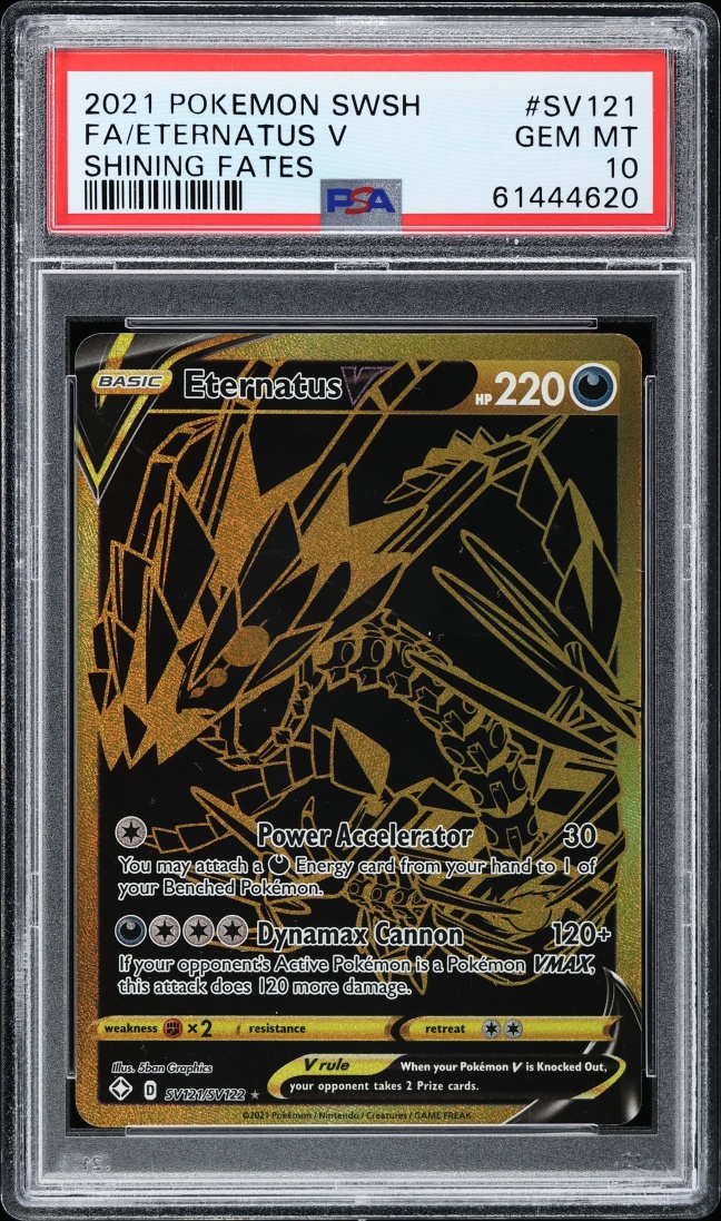 2021 Pokemon Sword & Shield Shining Fates Gold Rare Eternatus V #SV121 PSA 10 GEM MINT