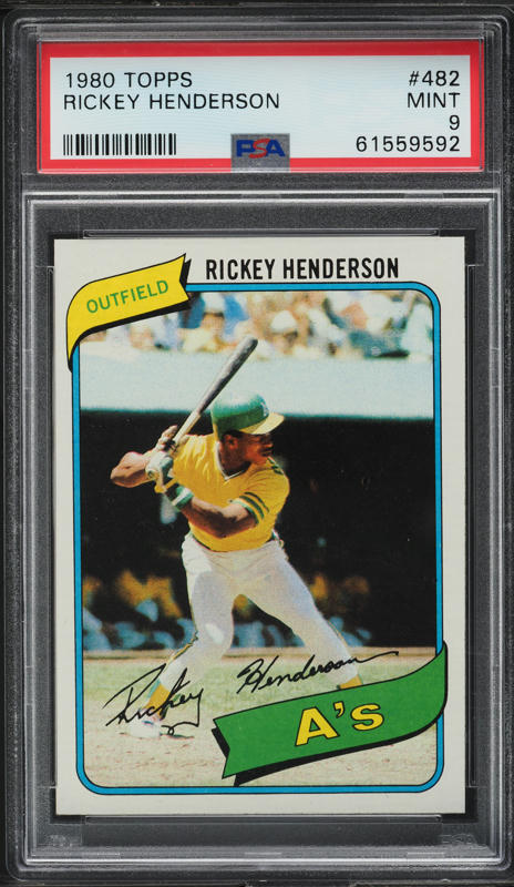 1980 Topps Rickey Henderson ROOKIE #482 PSA 9 MINT on