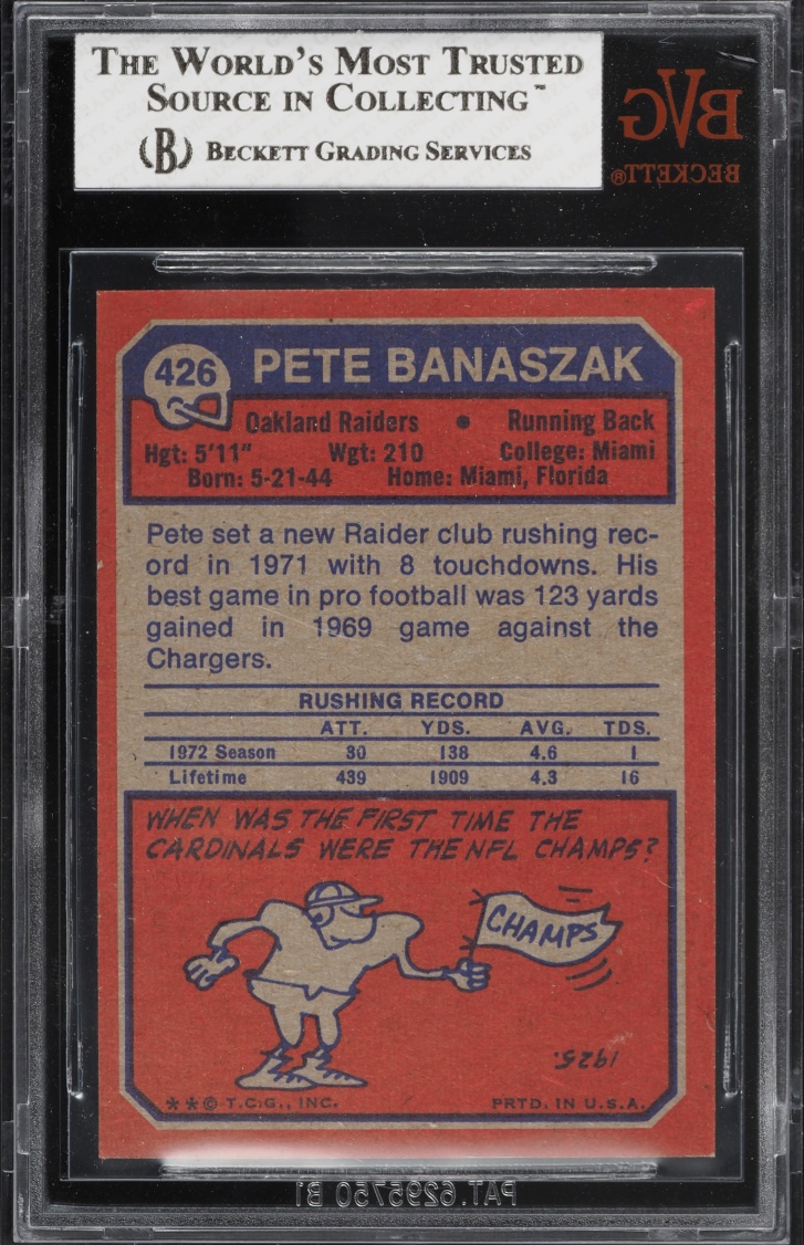 1973 Topps Football Pete Banaszak #426 BVG 4 VGEX