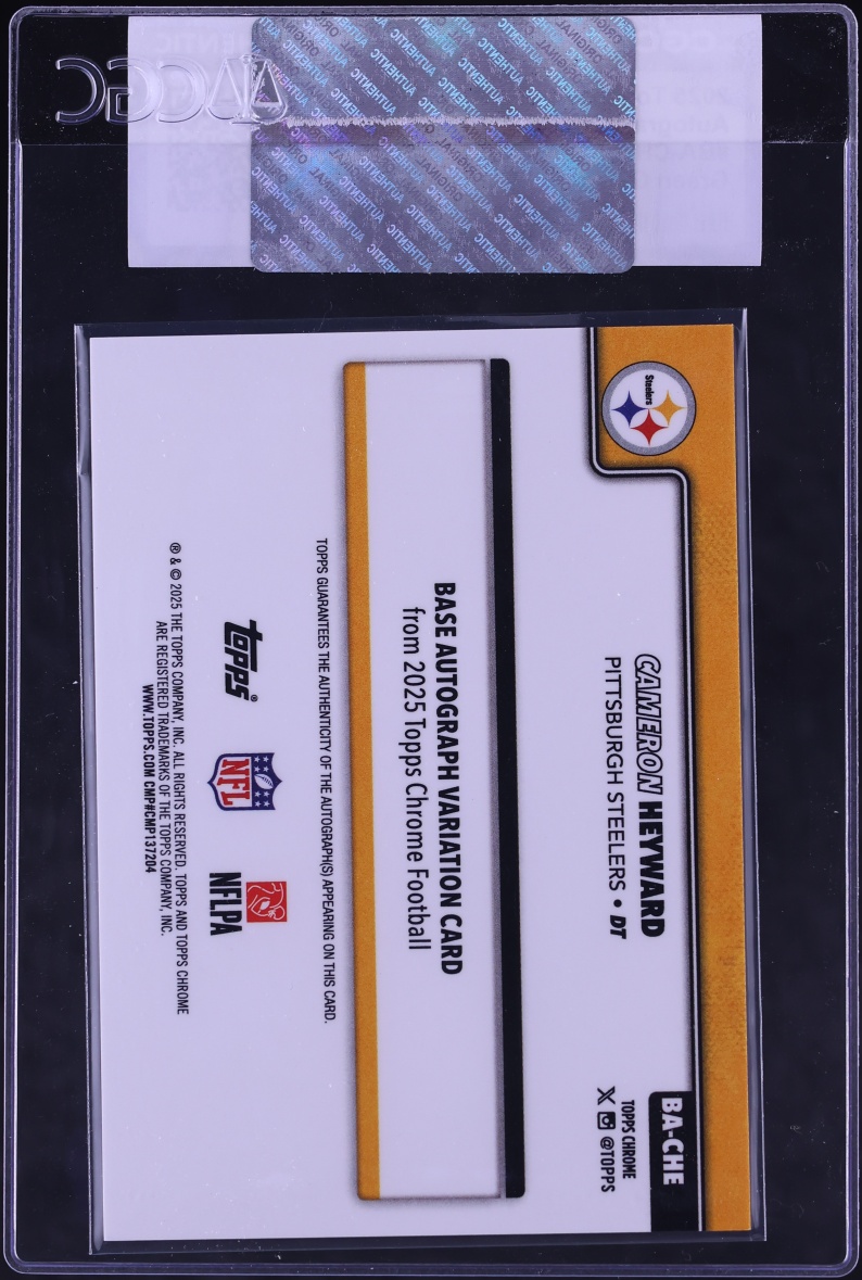 2025 Topps Chrome Green Geometric Refractor Cameron Heyward AUTO /99 #BA-CHE CGC AUTH
