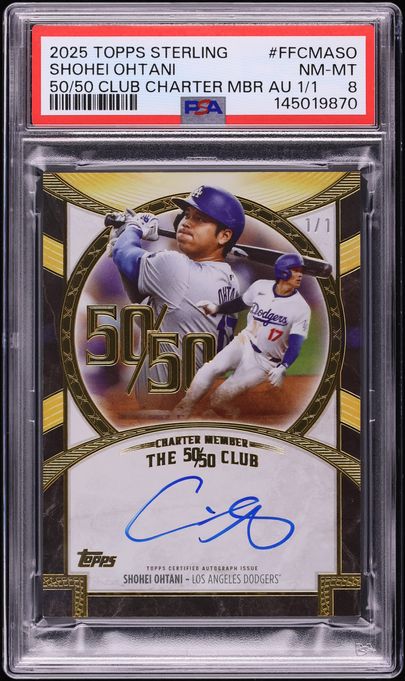 2025 Topps Sterling 50/50 Club Charter Member Shohei Ohtani AUTO 1/1 #FFCMA-SO PSA 8 NM-MT