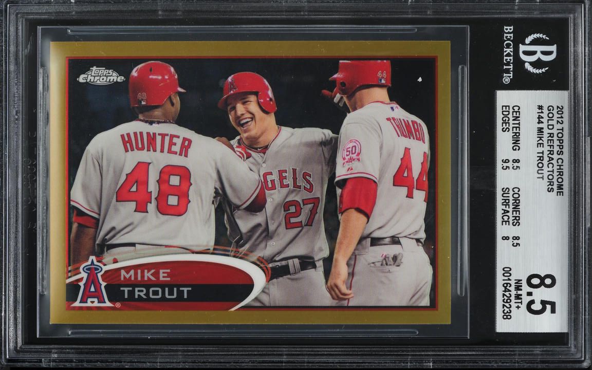 2012 Topps Chrome Gold Refractor Mike Trout /50 #144 BGS 8.5 NM