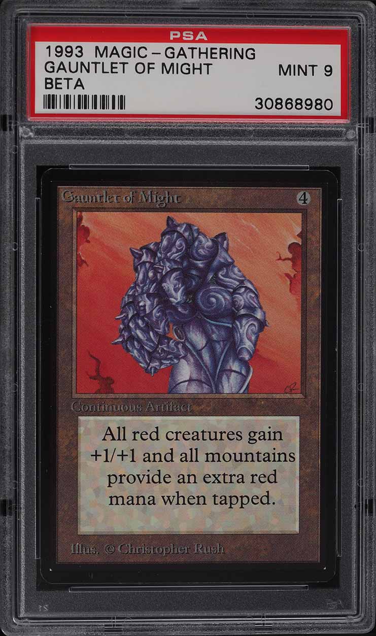 1993 Magic The Gathering MTG Beta Gauntlet Of Might R A PSA 8 NM