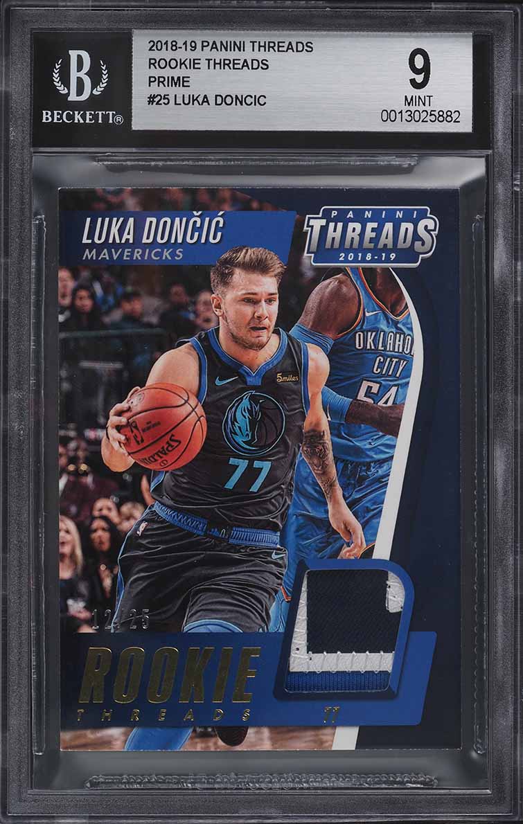 2018 Panini Threads Prime Luka Doncic ROOKIE RC PATCH /25 #25 BGS
