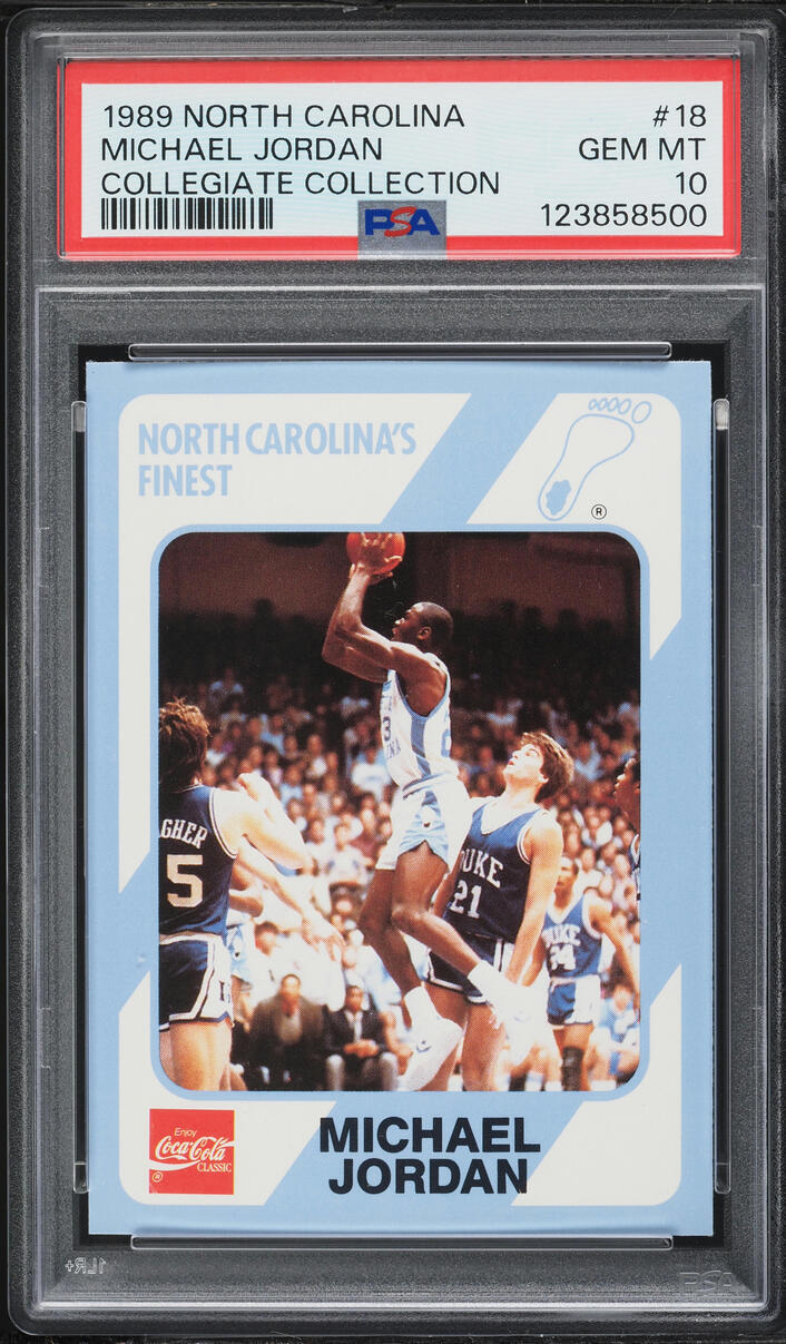 1989 Collegiate Collection North Carolina Michael Jordan #18 PSA 10 GEM MINT