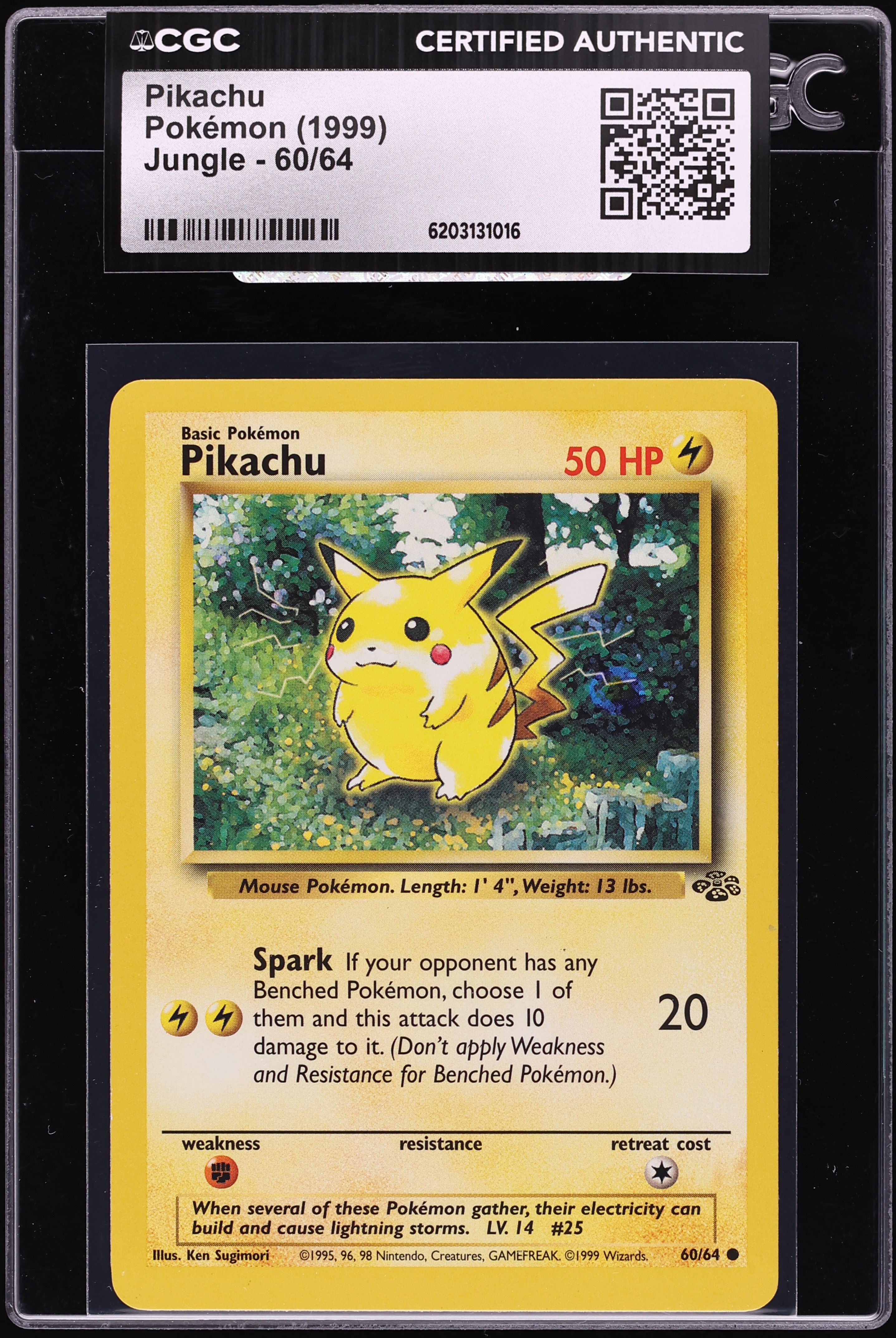 1999 Pokemon Jungle Pikachu #60 CGC AUTH