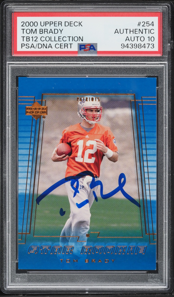 2000 Upper Deck TB12 Collection Tom Brady ROOKIE AUTO DNA 10 #254 PSA AUTH